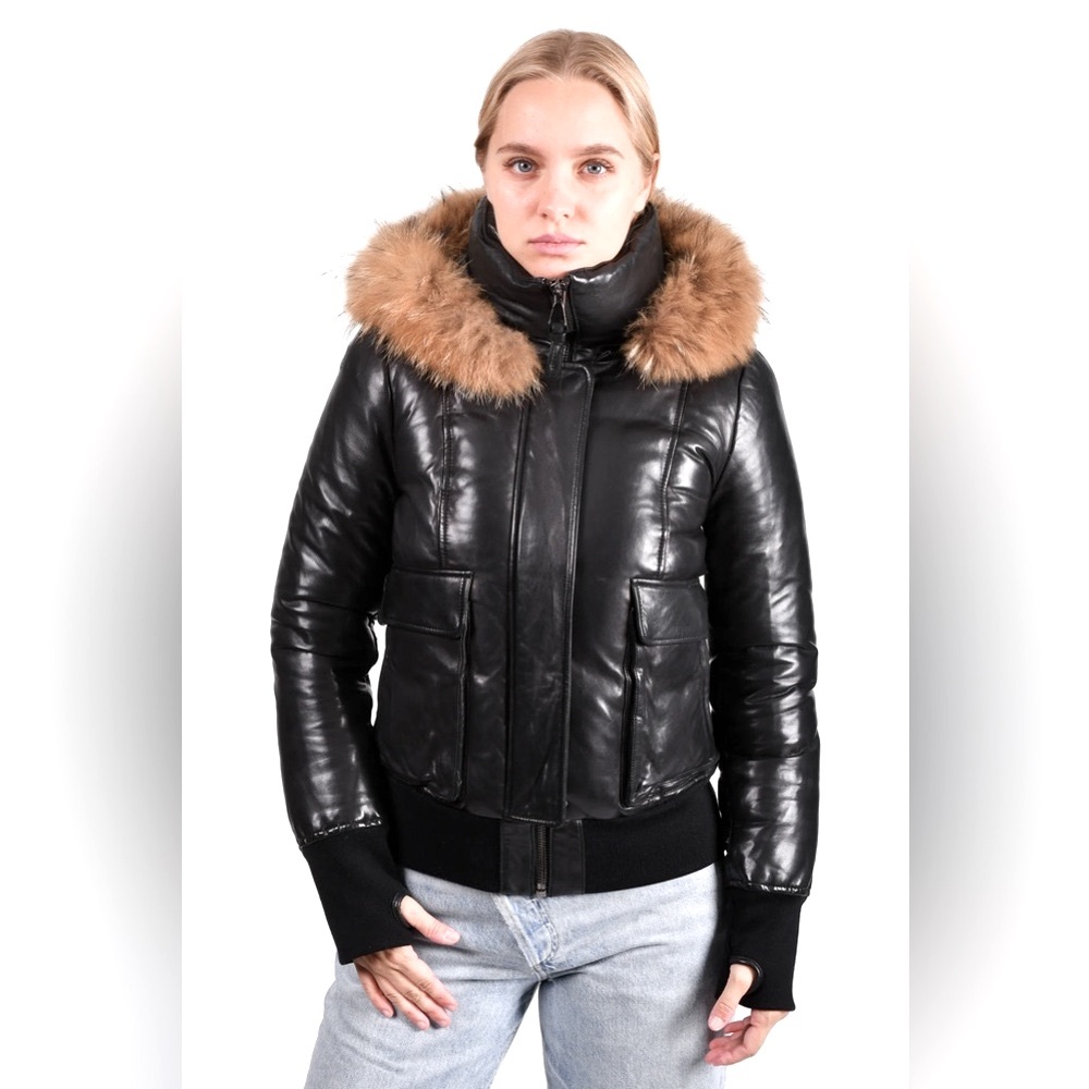 Mackage Joey leather bomber Fur-Trimmed Jacket